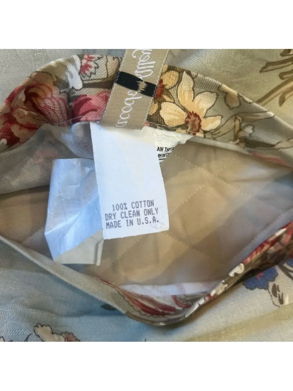 Peacock Alley pillow Sham Quilted Floral Patterned 100% Cotton Farmhouse